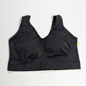 Truekind Everyday Throw-On Wireless Bralette 3XL 38DD/E 40D 42B 42C Black